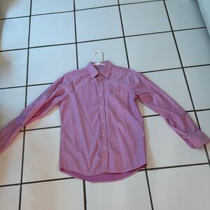 Lacoste Men's Pink Button-Down Dress Shirt